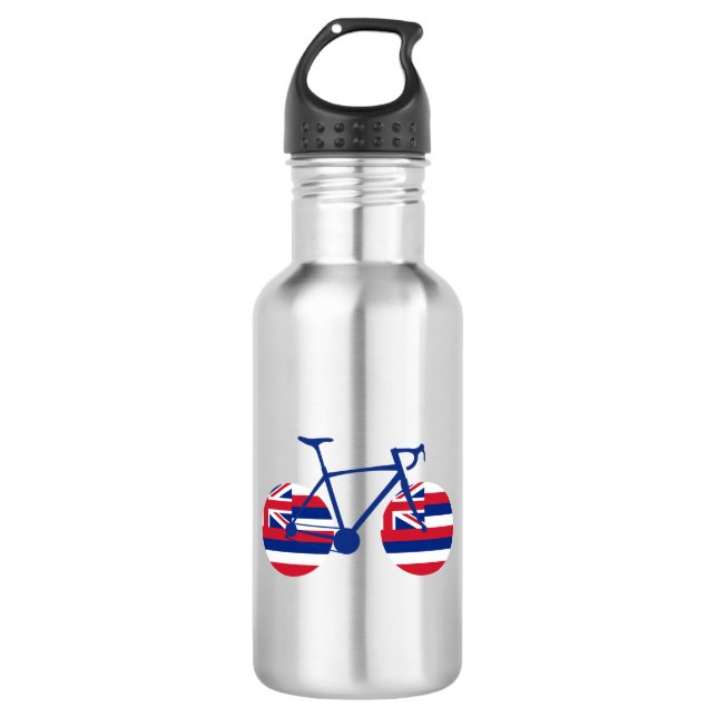 Hawaii Flag Cycling Stainless Steel Water Bottle (Front)