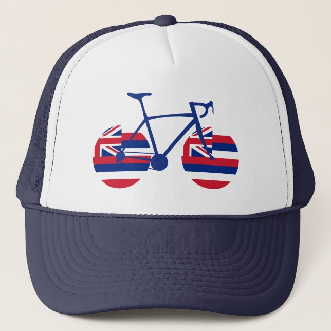 Hawaii Flag Cycling Trucker Hat (Front)
