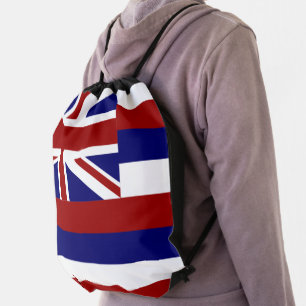 Hawaii flag drawstring bag