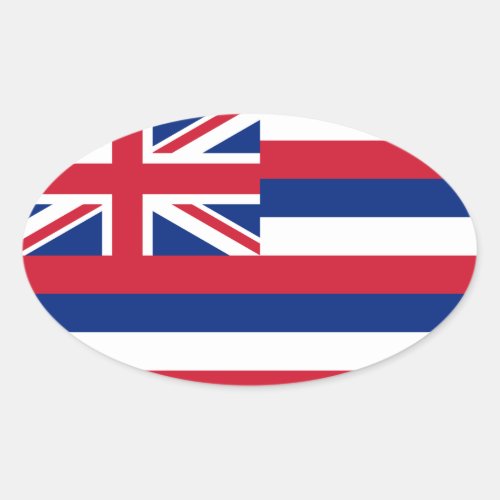 Hawaii Flag Euro_style Oval Oval Sticker