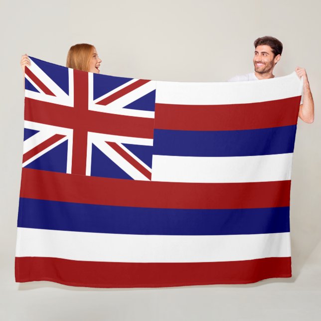 Hawaii flag fleece blanket (In Situ)