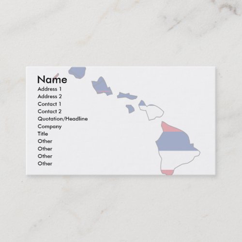 Hawaii Flag Map Business Card