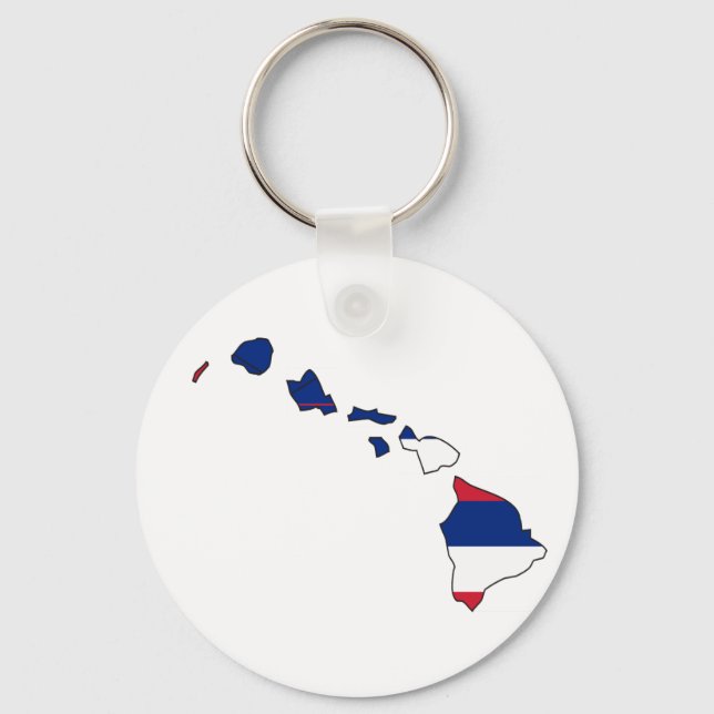 Hawaii Flag Map Keychain (Front)