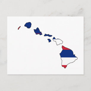 Hawaii Flag Map Postcard