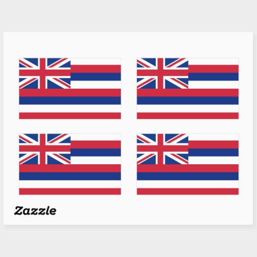 Hawaii Flag Rectangular Sticker | Zazzle