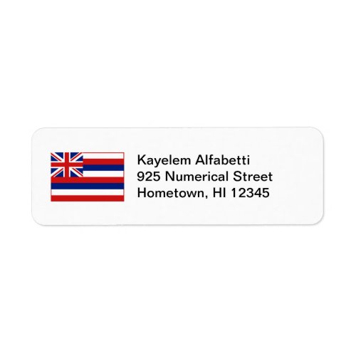Hawaii Flag Return Address Label