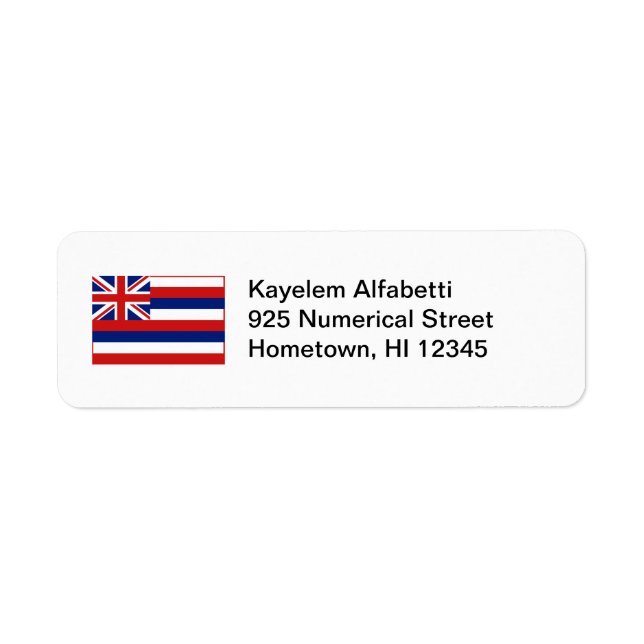 Hawaii Flag Return Address Label (Front)