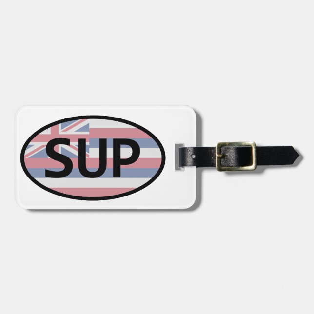 Hawaii Flag Standup Paddling Luggage Tag (Front Horizontal)