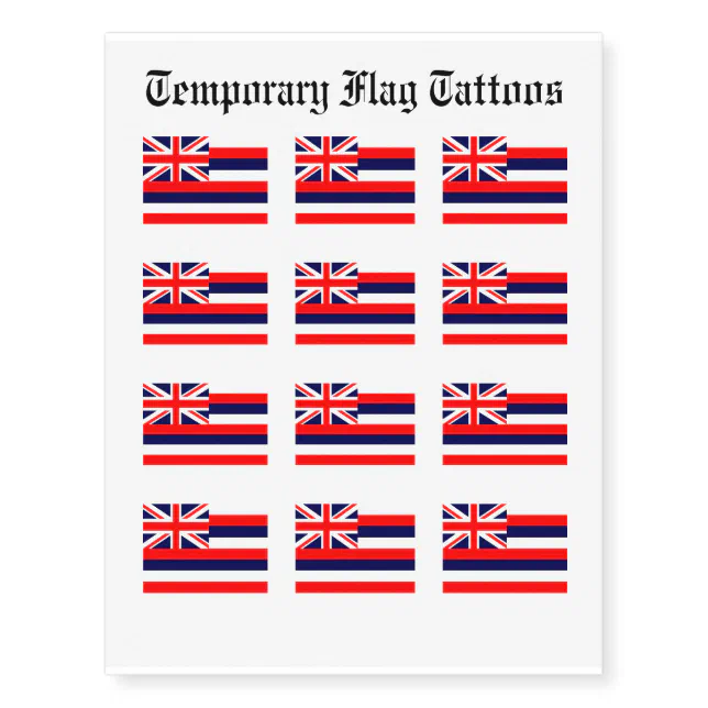 HAWAII Flag Temporary Tattoos Zazzle