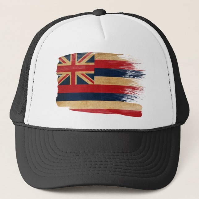Hawaii Flag Trucker Hat (Front)