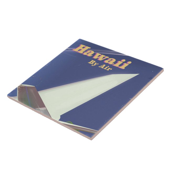 Hawaii Flight vintage vacation print Ceramic Tile (Side)
