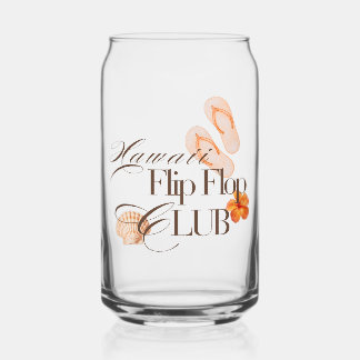 HAWAII FLIP FLOP CLUB Peach & Natural Colors Can Glass