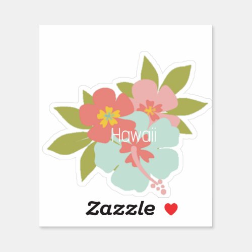 Hawaii floral sticker