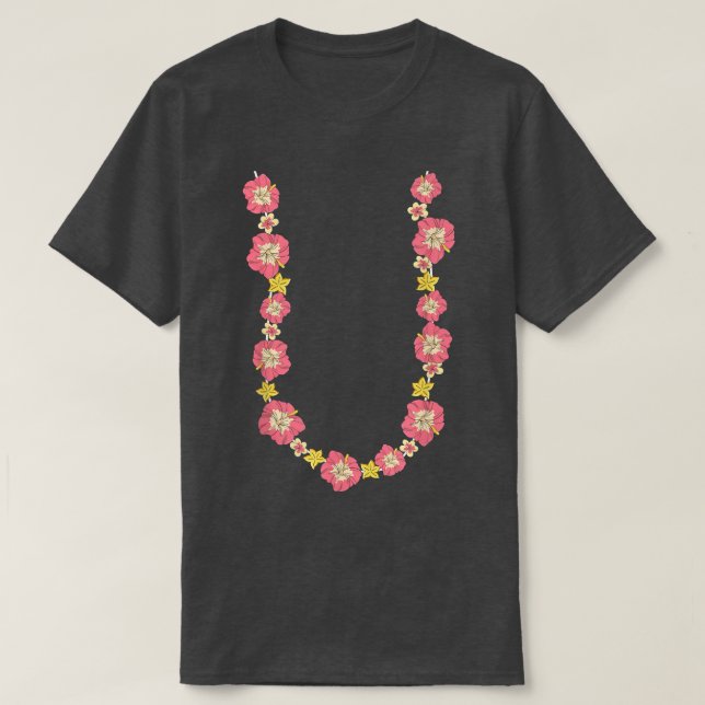 Hawaii Flower Chain Tropical Summer Vacation Flora T-Shirt (Design Front)