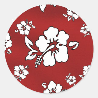 Hawaii flower classic round sticker