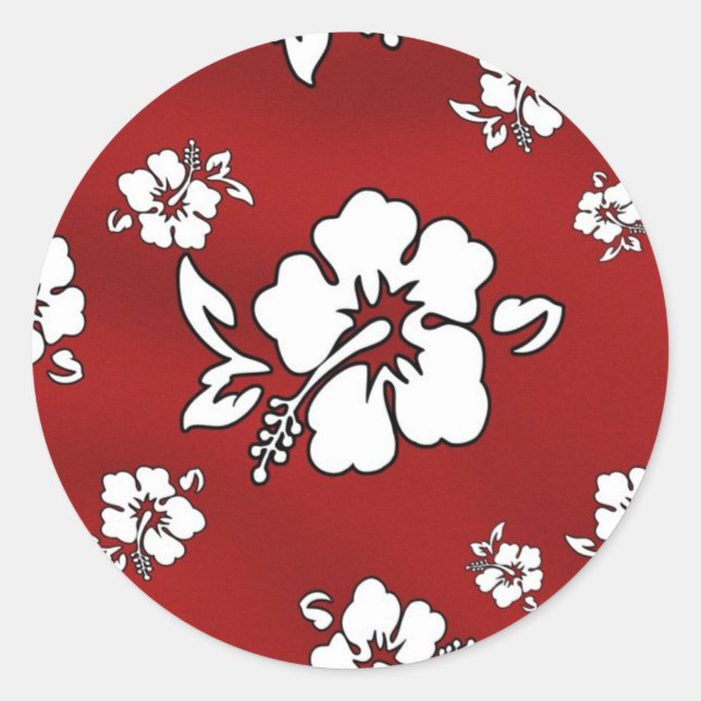 Hawaii flower classic round sticker (Front)