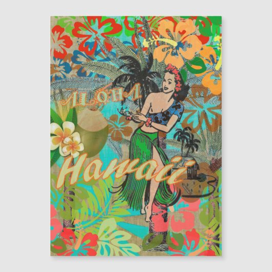 Hawaii Flower Hula Vintage Floral Graphic (Front)
