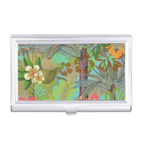 Hawaii Flower Hula Vintage Floral Graphic Business Card Case