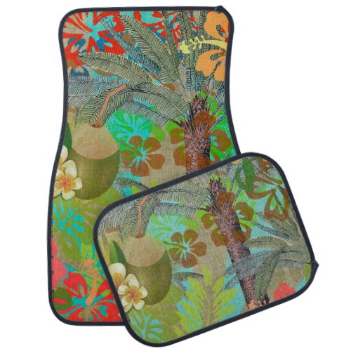 Hawaii Flower Hula Vintage Floral Graphic Car Floor Mat