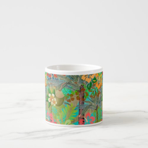 Hawaii Flower Hula Vintage Floral Graphic Espresso Cup