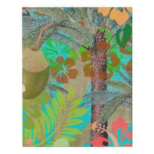 Hawaii Flower Hula Vintage Floral Graphic Faux Canvas Print