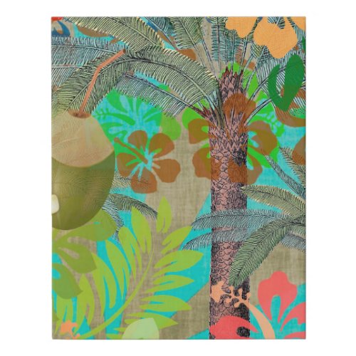 Hawaii Flower Hula Vintage Floral Graphic Faux Canvas Print