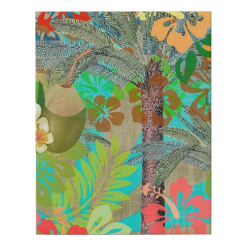 Hawaii Flower Hula Vintage Floral Graphic Faux Canvas Print