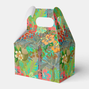 Hawaii Flower Hula Vintage Floral Graphic Favor Boxes