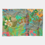 Hawaii Flower Hula Vintage Floral Graphic Kitchen Towel at Zazzle