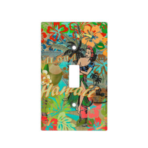 Hawaii Flower Hula Vintage Floral Graphic Light Switch Cover