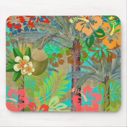 Hawaii Flower Hula Vintage Floral Graphic Mouse Pad