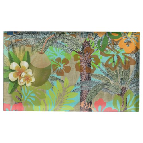 Hawaii Flower Hula Vintage Floral Graphic Place Card Holder