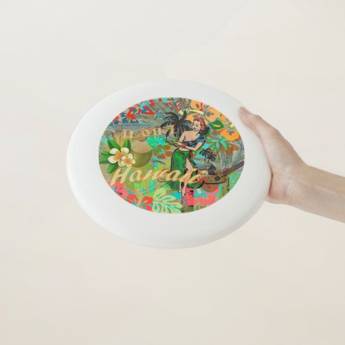 Hawaii Flower Hula Vintage Floral Graphic Wham_O Frisbee