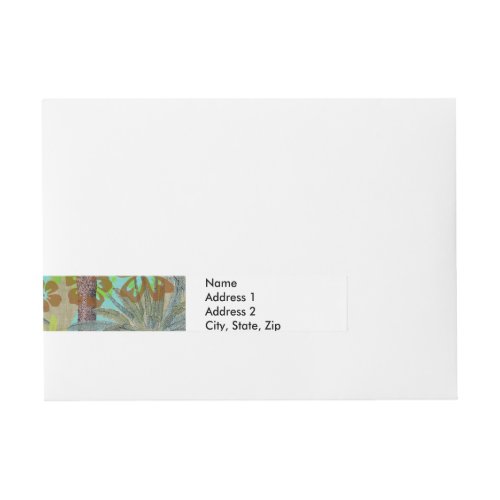 Hawaii Flower Hula Vintage Floral Graphic Wrap Around Address Label