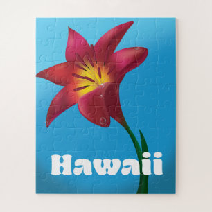 Hawaii Flower Travel print Jigsaw Puzzle