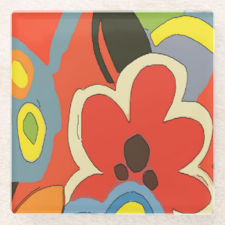 Hawaii Flowers Glass Coaster