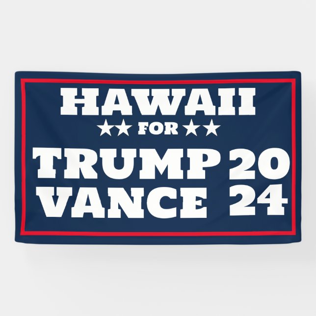 Hawaii for Trump Vance 2024 Banner (Horizontal)