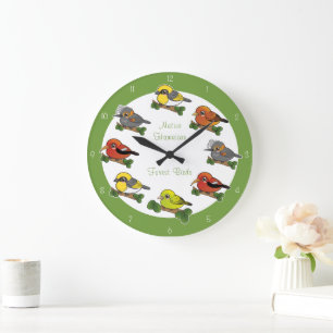 Hawaii Forest Birds Large Clock