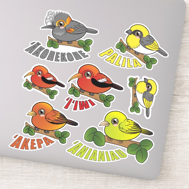 Hawaii Forest Birds Pack Sticker (Detail)
