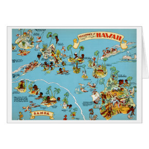 Hawaii Funny Vintage Map