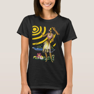 Hawaii Girl Hula Retro Travel T-Shirt