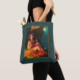 Hawaii Girl with Ukulele Tote Bag