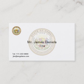 Hawaii Great Seal Business Card by Dollarsworth at Zazzle