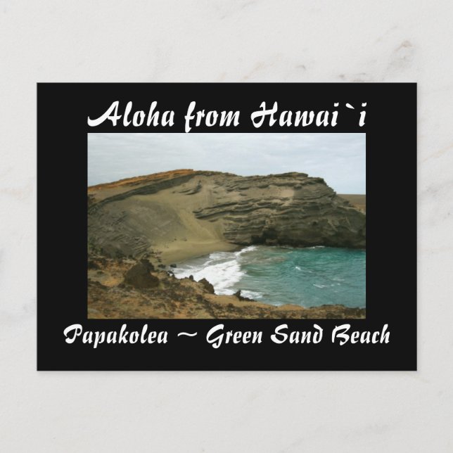 Hawaii Green Sand Beach Postcard (Front)