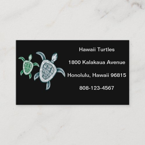 Hawaii Green Sea Turtle Business Card Template