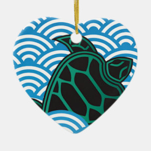 Hawaii Green Sea Turtle Ceramic Ornament