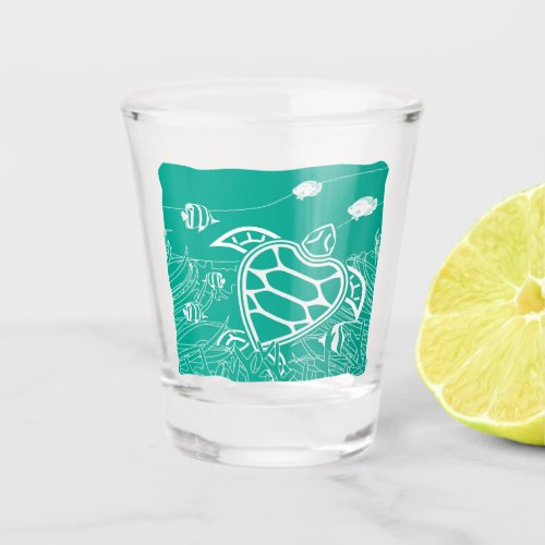 Hawaii green sea turtle Shot glass