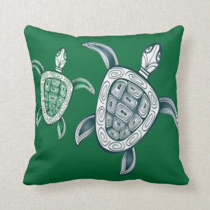 Hawaii Green Sea Turtle Throw Pillow