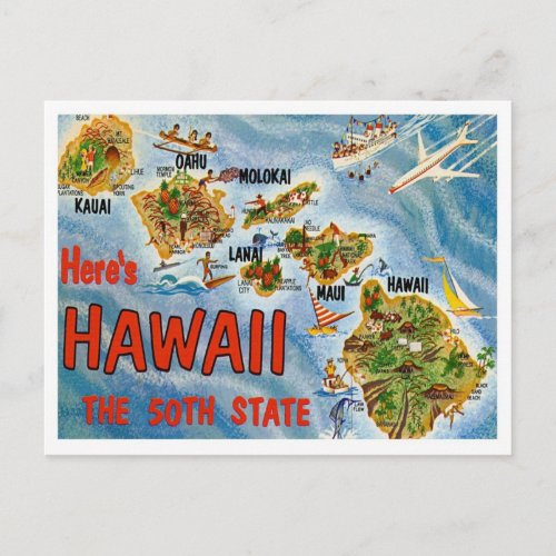 Hawaii Greetings From US States Postcard