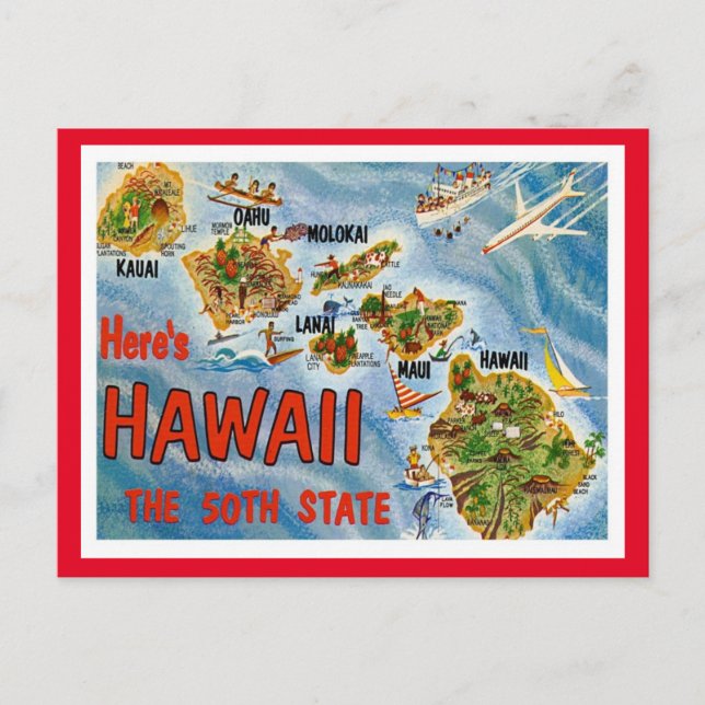 Hawaii Greetings From US States Postcard (Front)